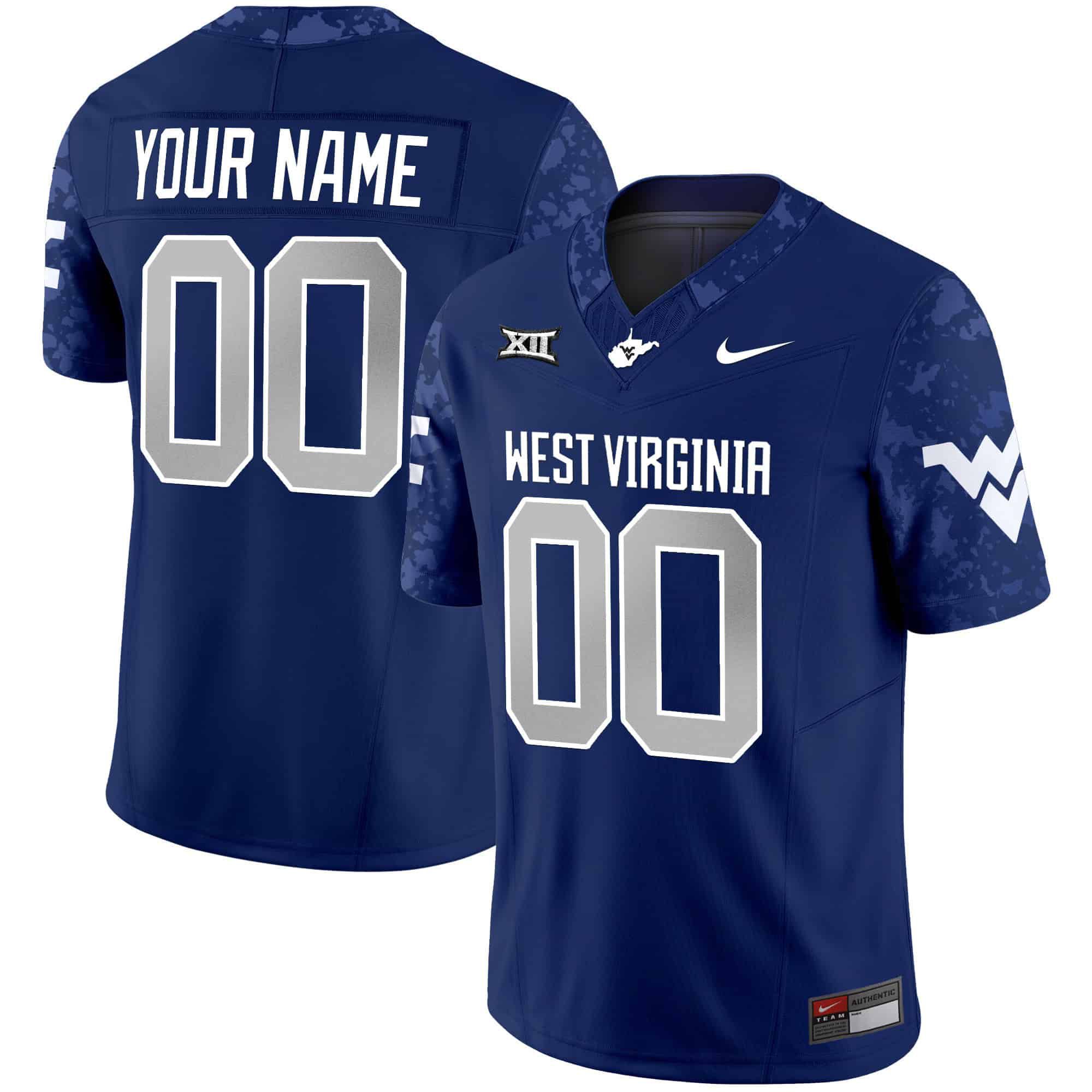 Men West Virginia Mountaineers Blue 2024 Nike Vapor Limited Custom NCAA Jersey